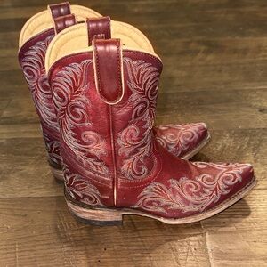 Kids Red Western Boots